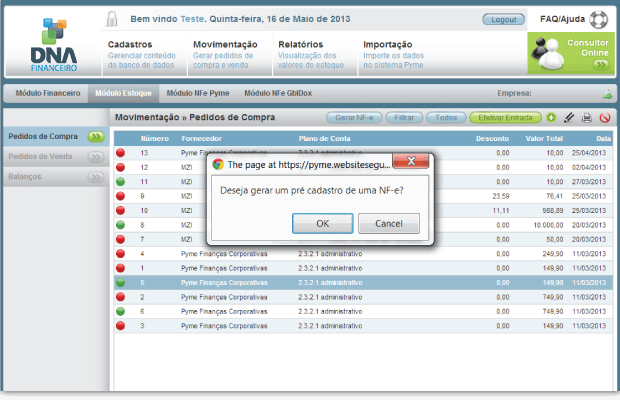Conversão de Pedidos para Nota Fiscal Eletrônica